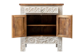 Antique Indian Floral Hand Carved Solid Wooden Cabinet 75x45x81cm A0126  -